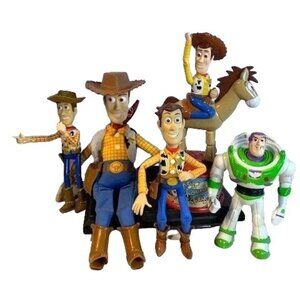 Disney Toy Story Woody & Buzz Lightyear Figures Set Of 6 All Sizes Fun Collectib
